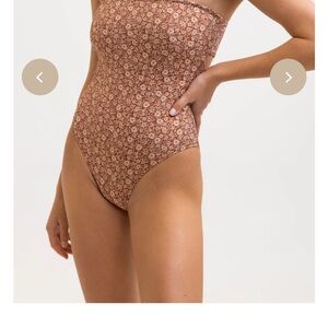 Rhythm Carmella Strapless One Piece - Coco. Open Back